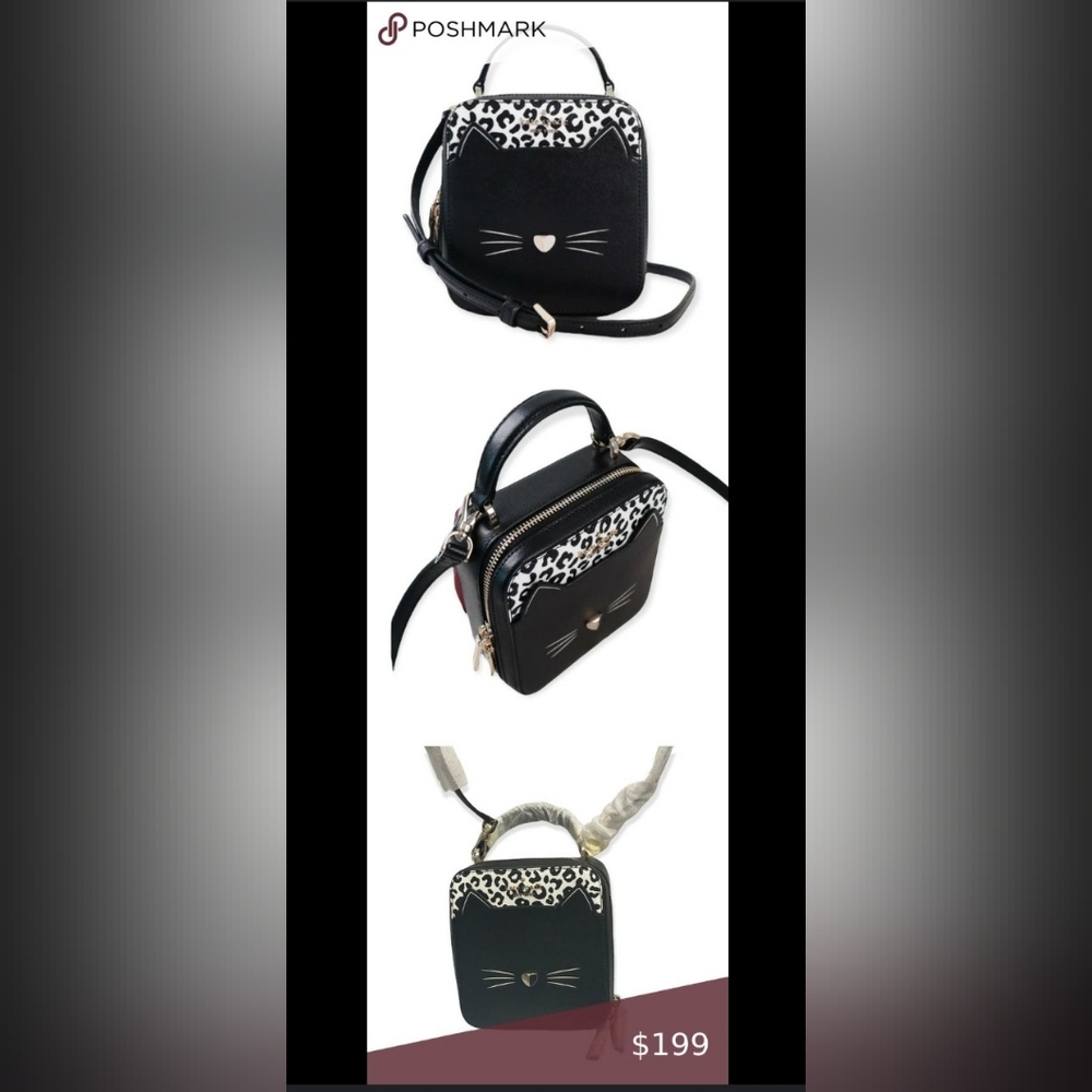 Kate Spade Black and White Mini Bag with Structured Design